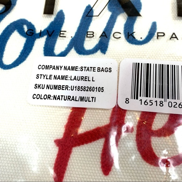 NWT State Bags Laurel Large Zipper Pouch “Your Ad Here” - Picture 3 of 9